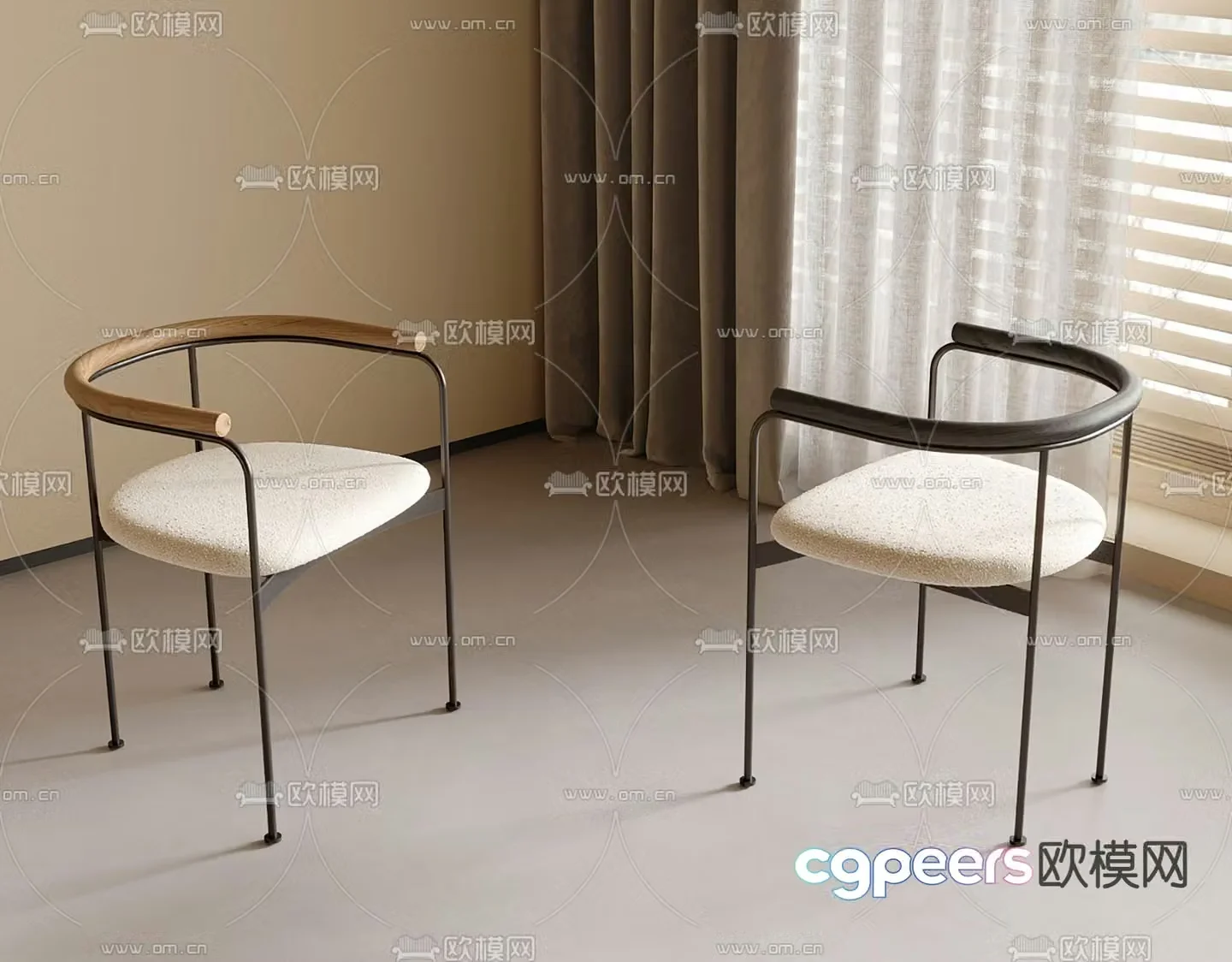 Modern chair dining chair 3d model