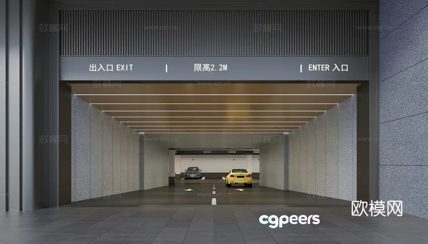 Parking lot entrance 3d model