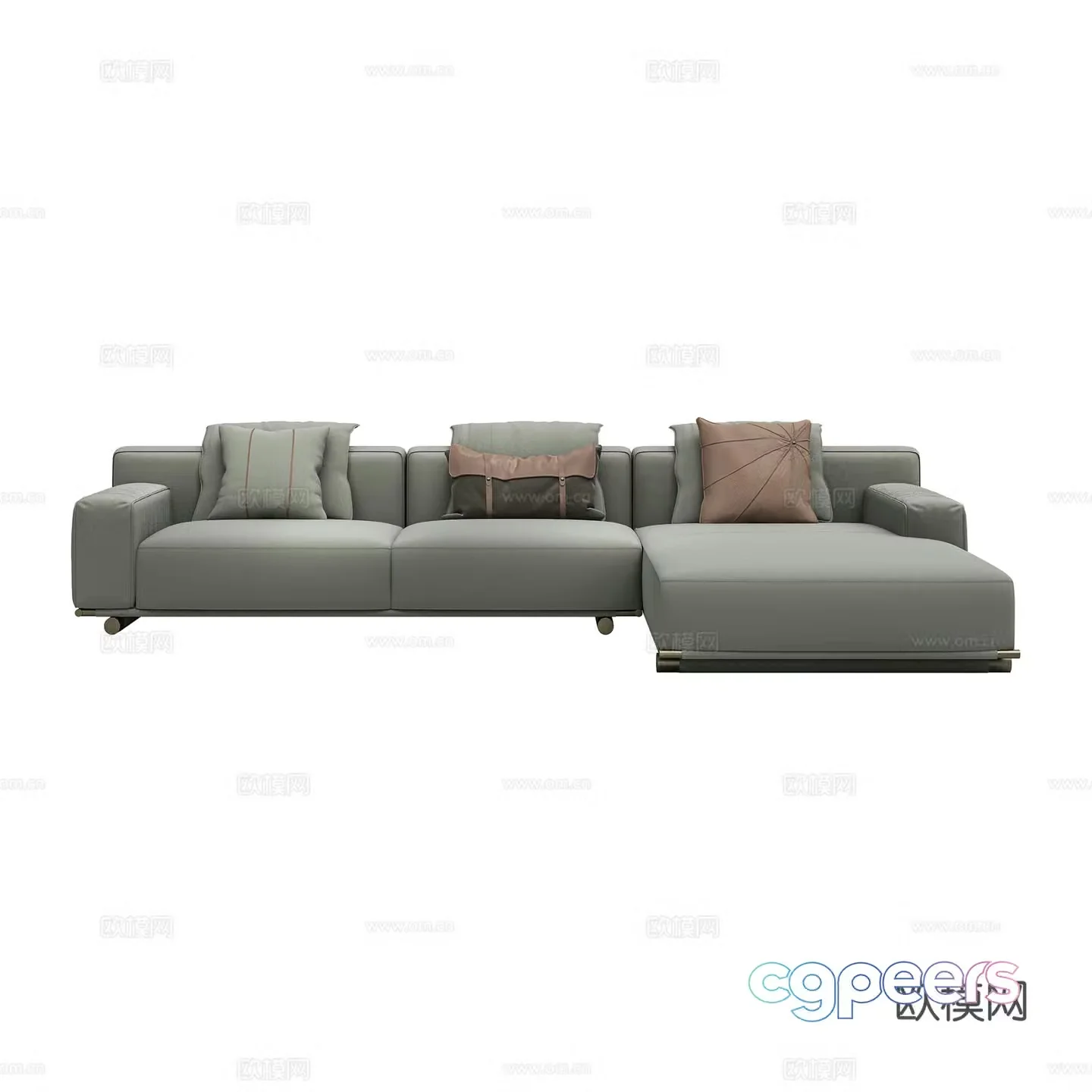 Modern multi-seater sofa corner sofa 3d model