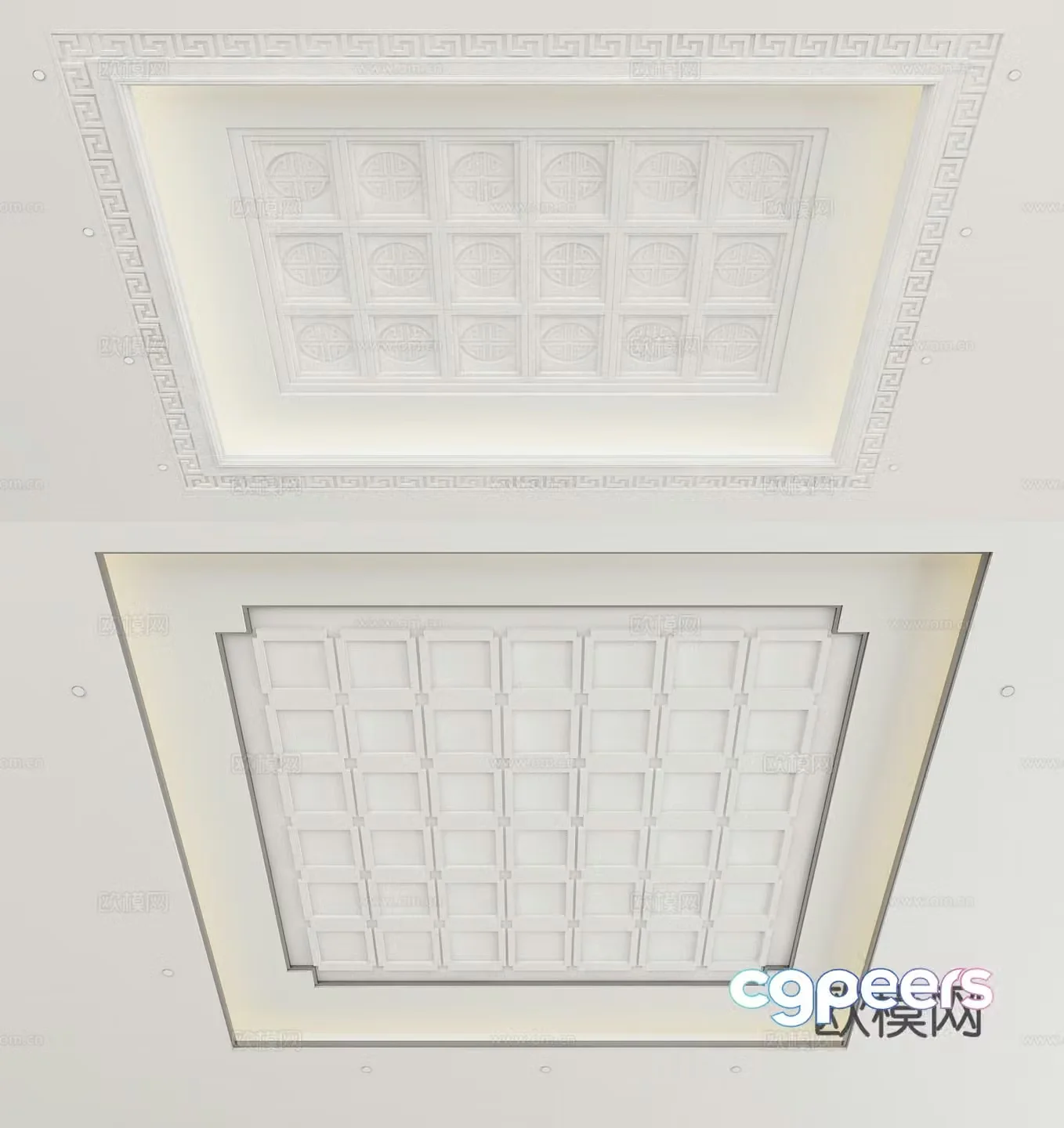 New Chinese style ceiling 3D model