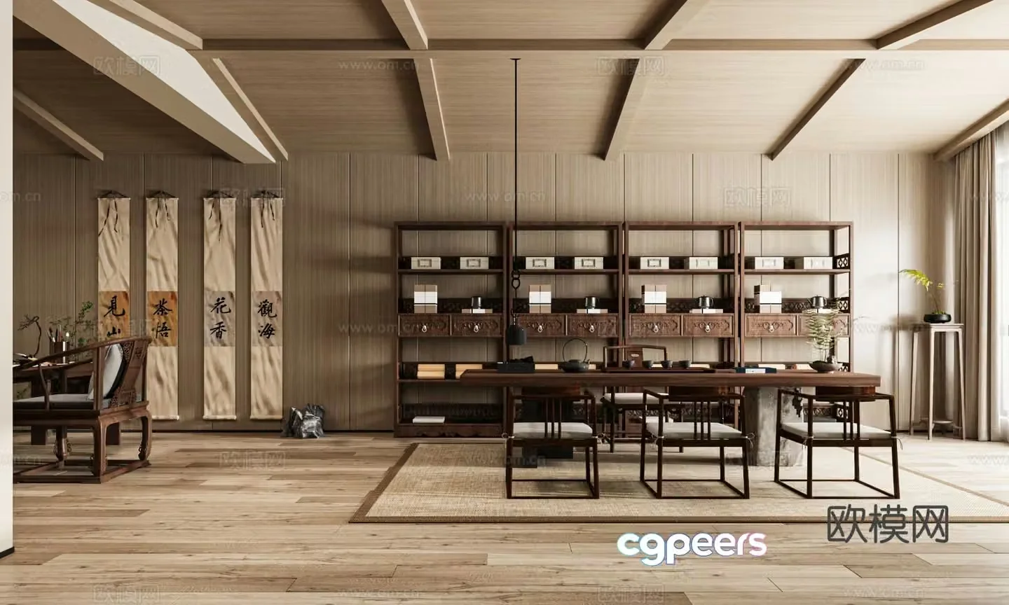 New Chinese tea room 3d model
