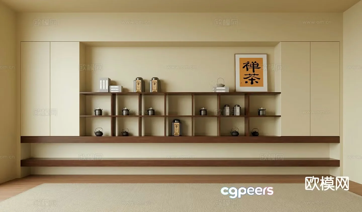 New Chinese style tea room cabinet tea cabinet 3d model