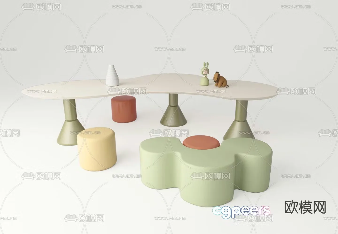Children’s tables and chairs game tables and chairs 3d model