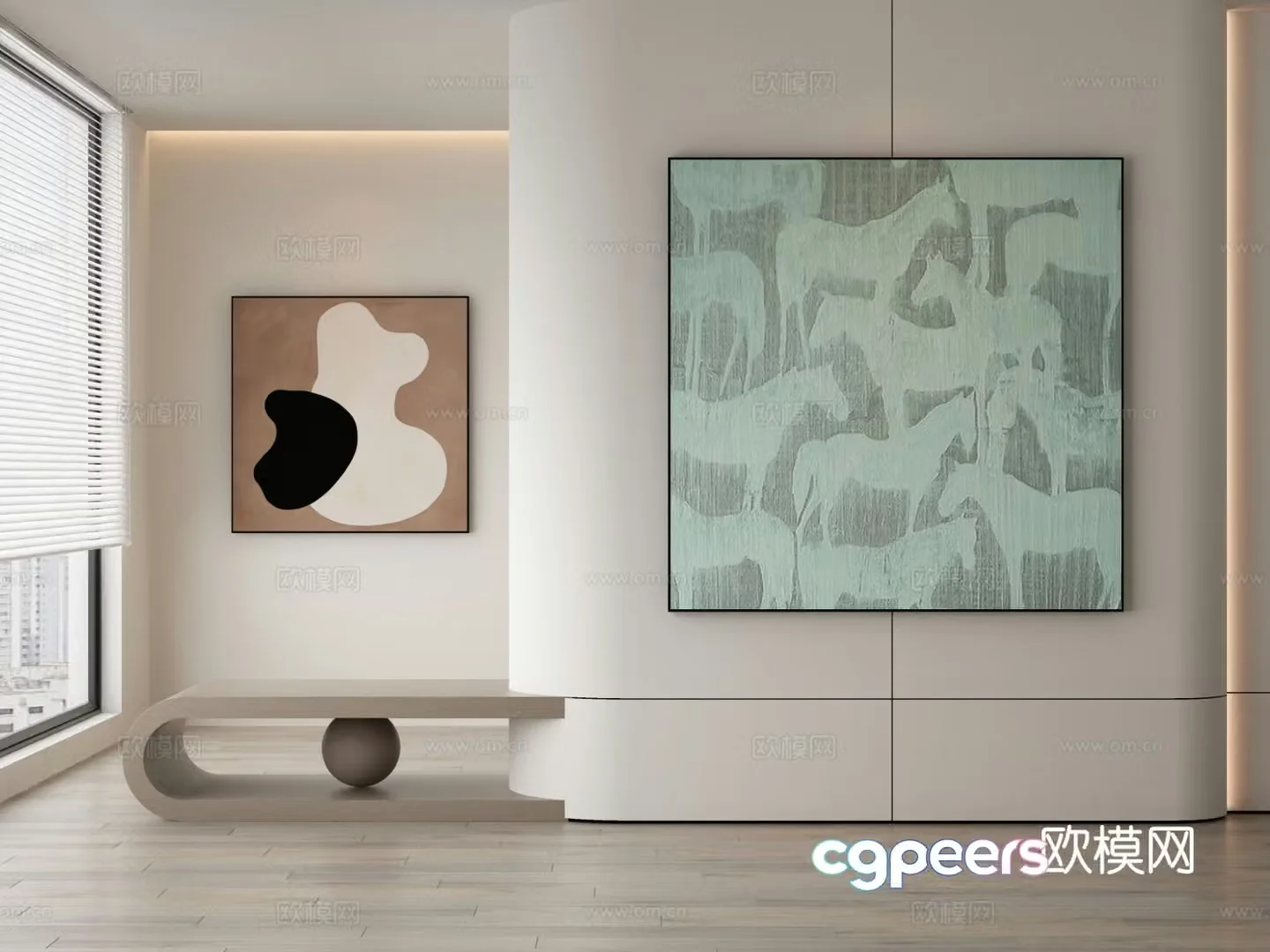 Modern decorative painting art painting abstract painting 3d model