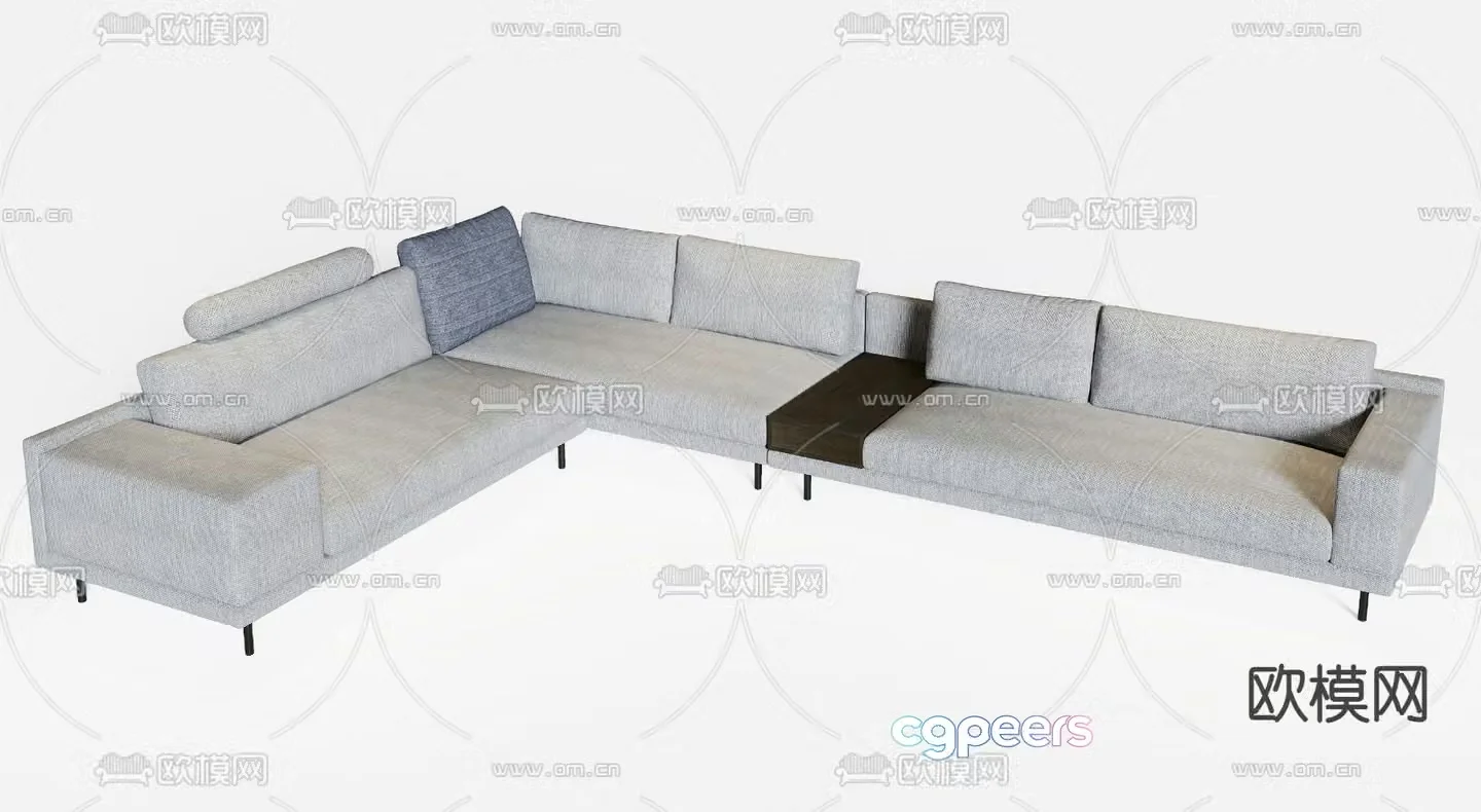 Modern sofa combination fabric sofa corner sofa 3d model