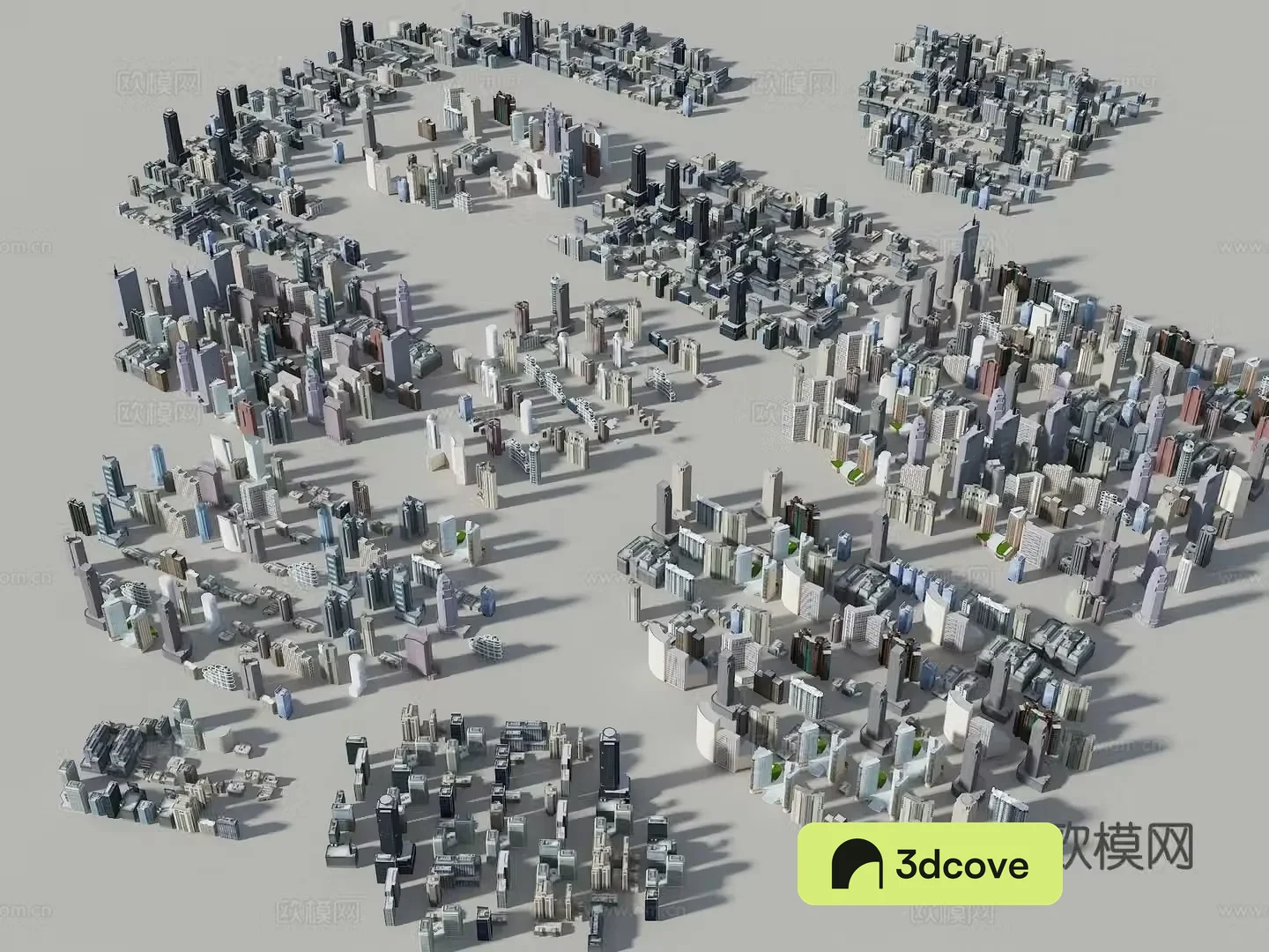 Modern bird’s-eye view planning Bird’s-eye view planning simple model Bird’s-eye view urban building annex building