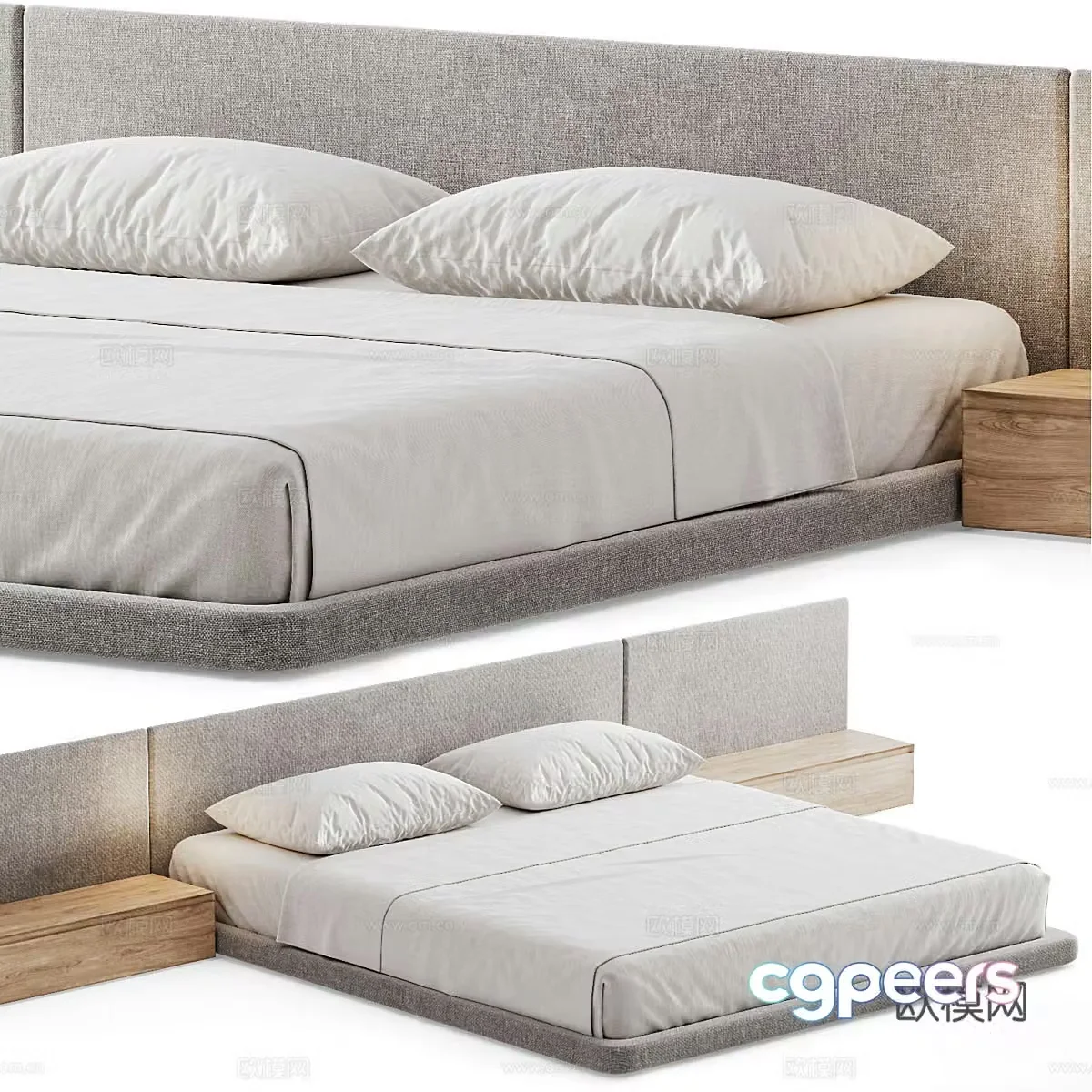 Double bed 3d model