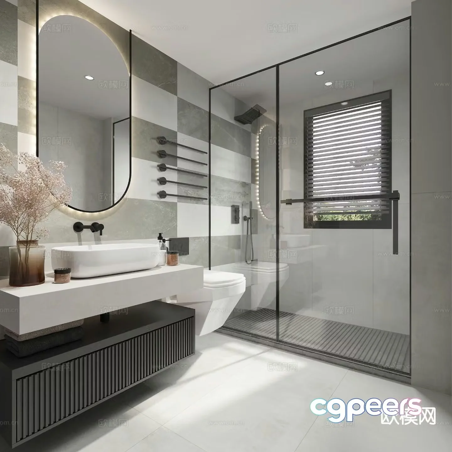 Modern bathroom bathroom 3d model