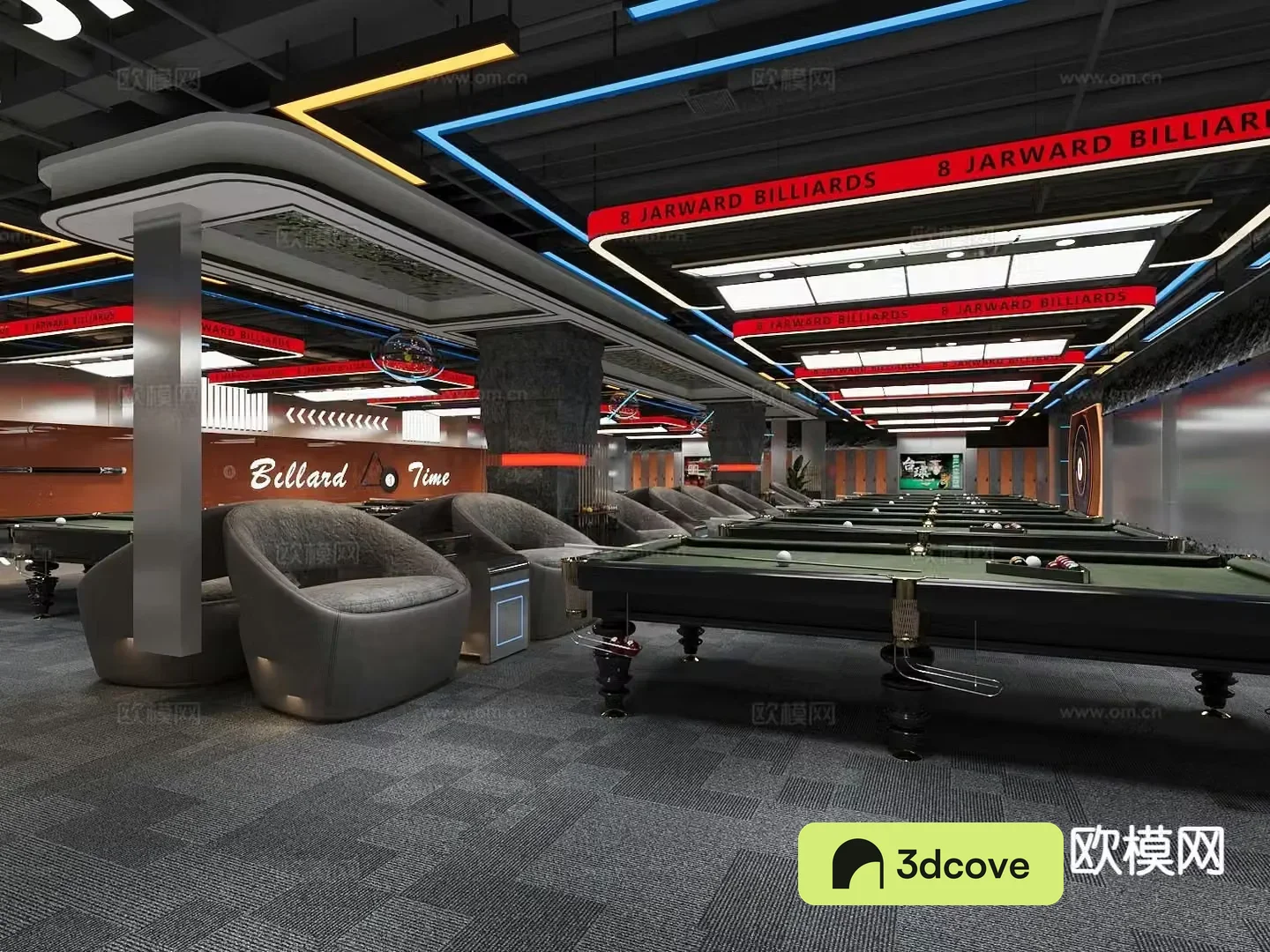 Industrial wind billiard room billiard hall