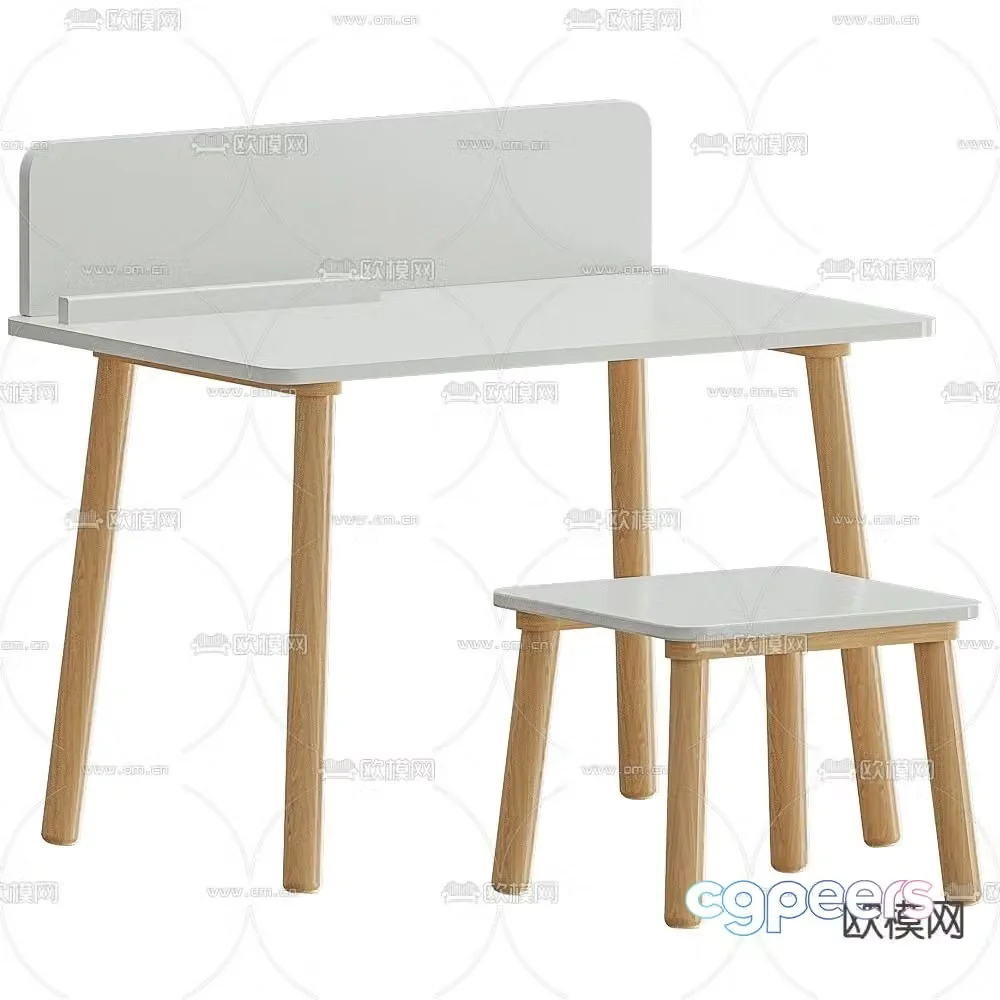 Grete children’s desk writing desk 3d model