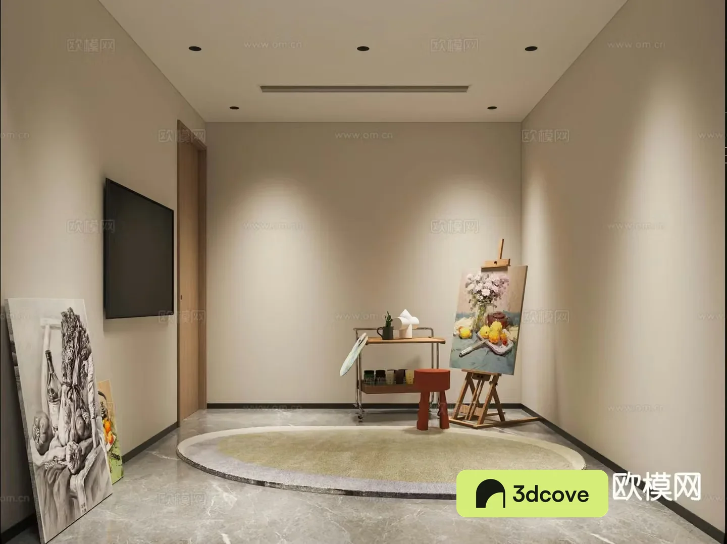 Modern studio art room