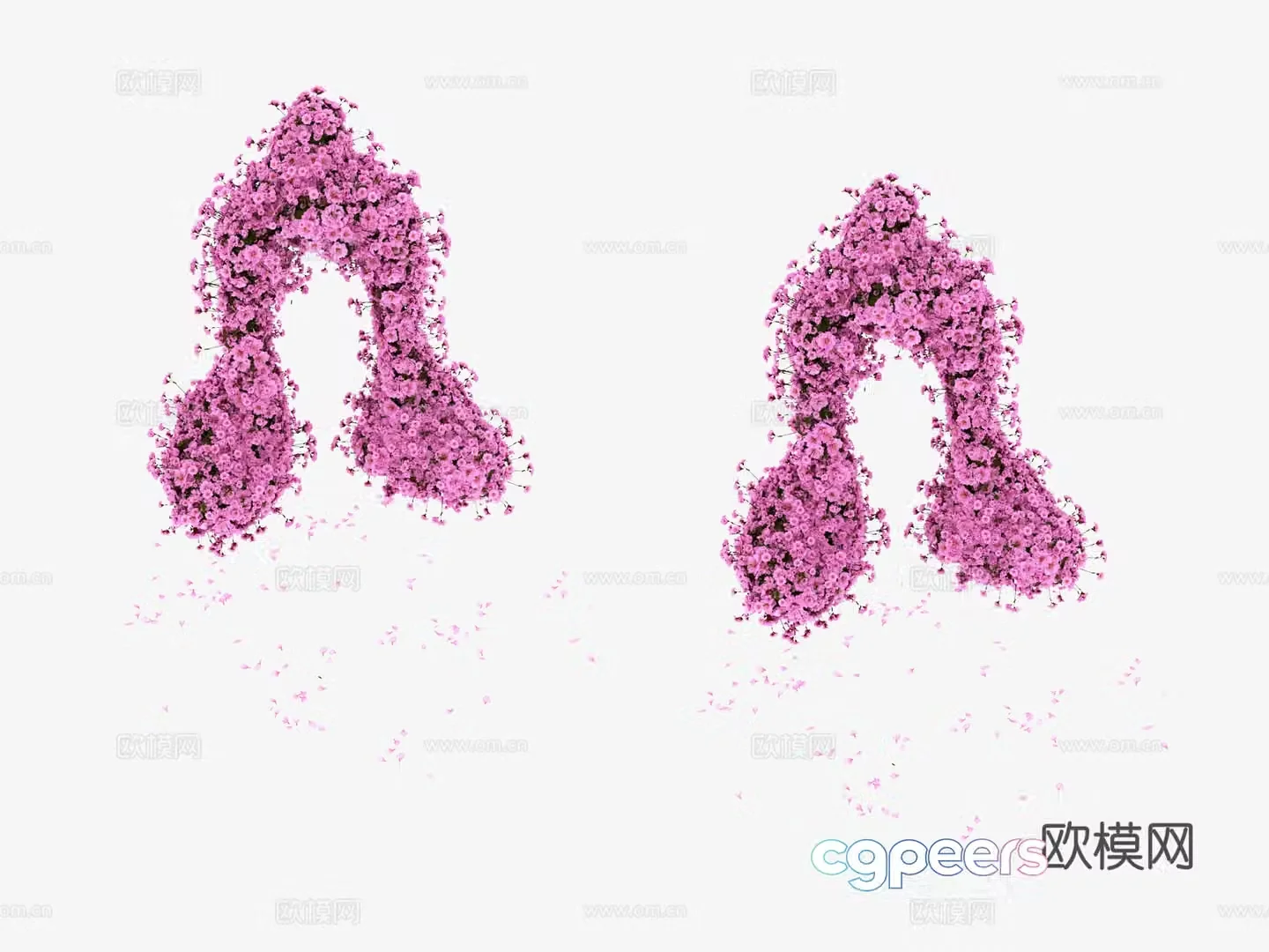 Furnishings flowers and floral wall decoration 3d model