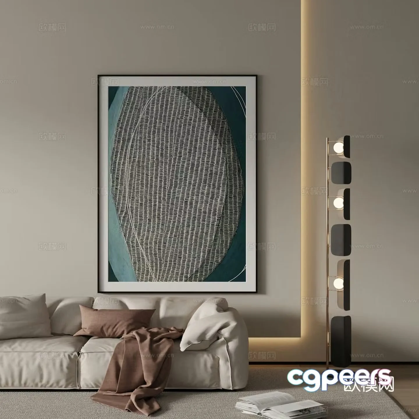 Modern abstract painting Decorative painting 3d model