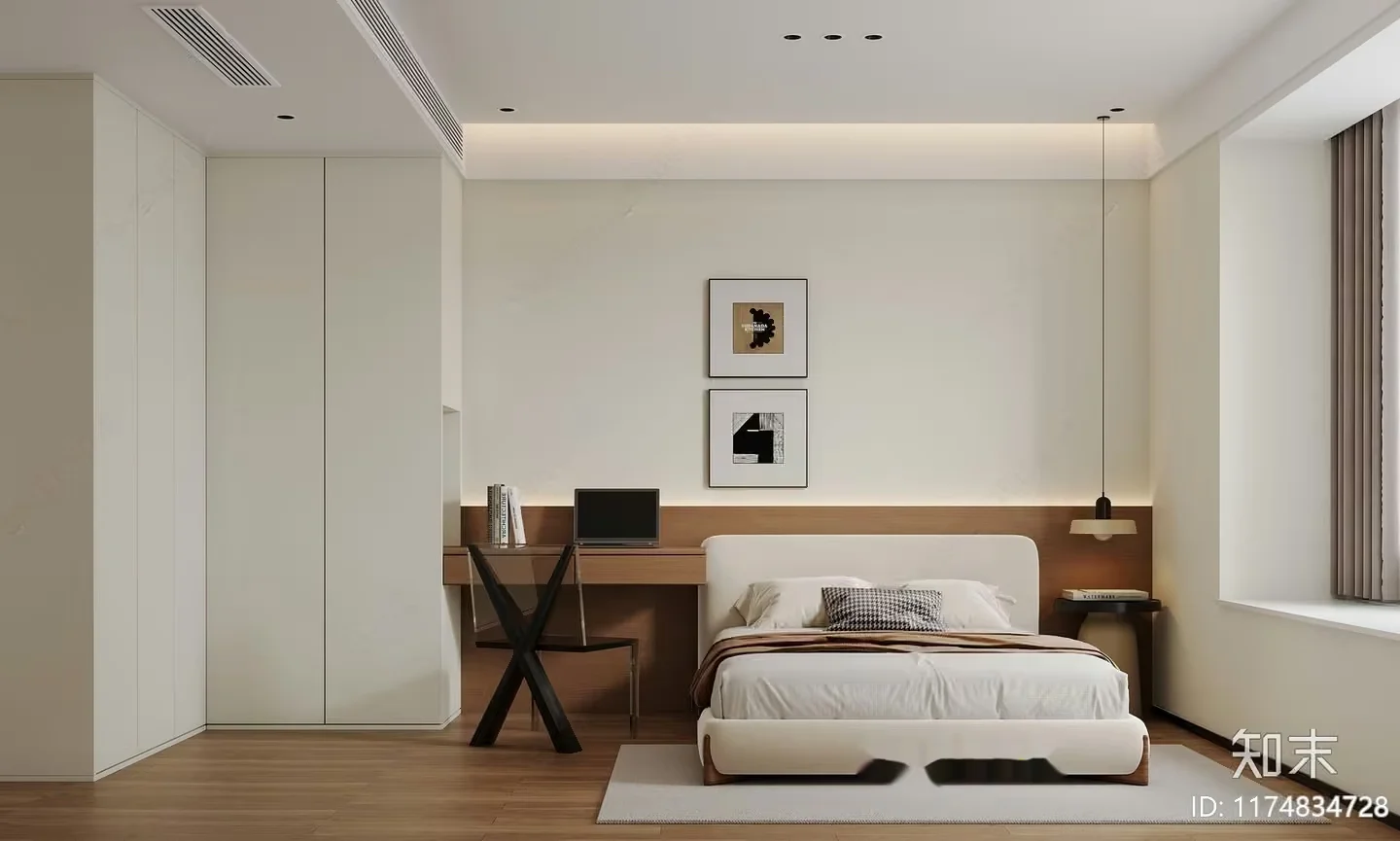 Cozy Modern Bedroom 3D Model – 8910 – CORONA Render