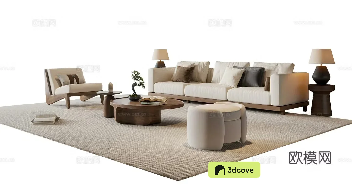 New Chinese style combination sofa Song style sofa