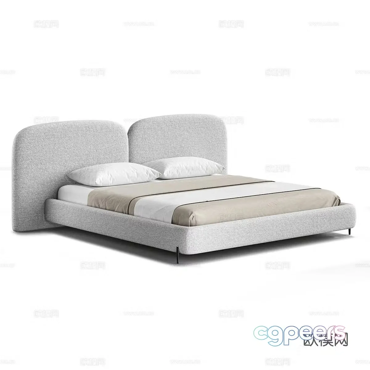 Double bed 3d model