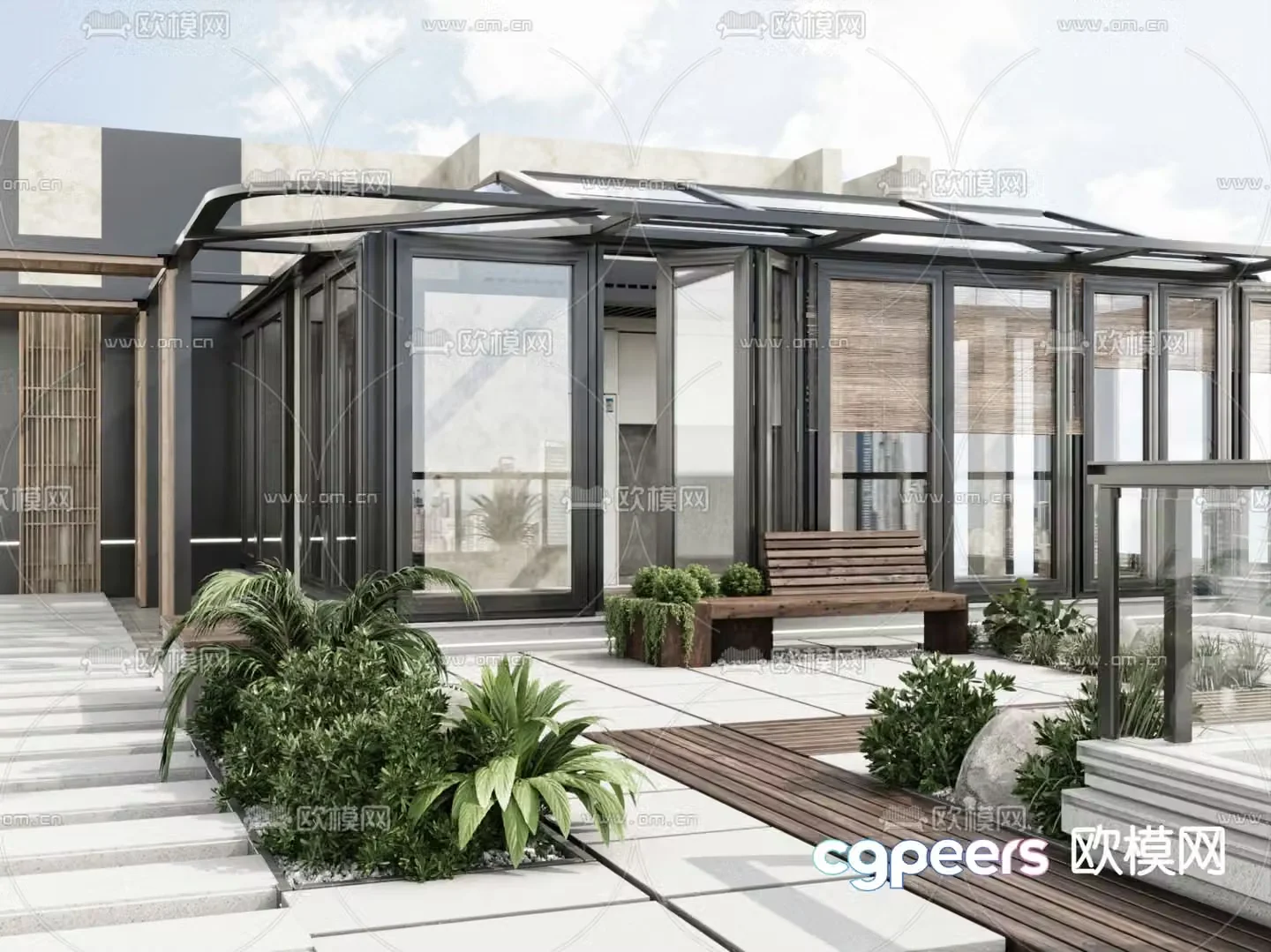 Roof Garden Sun Room 3D Model