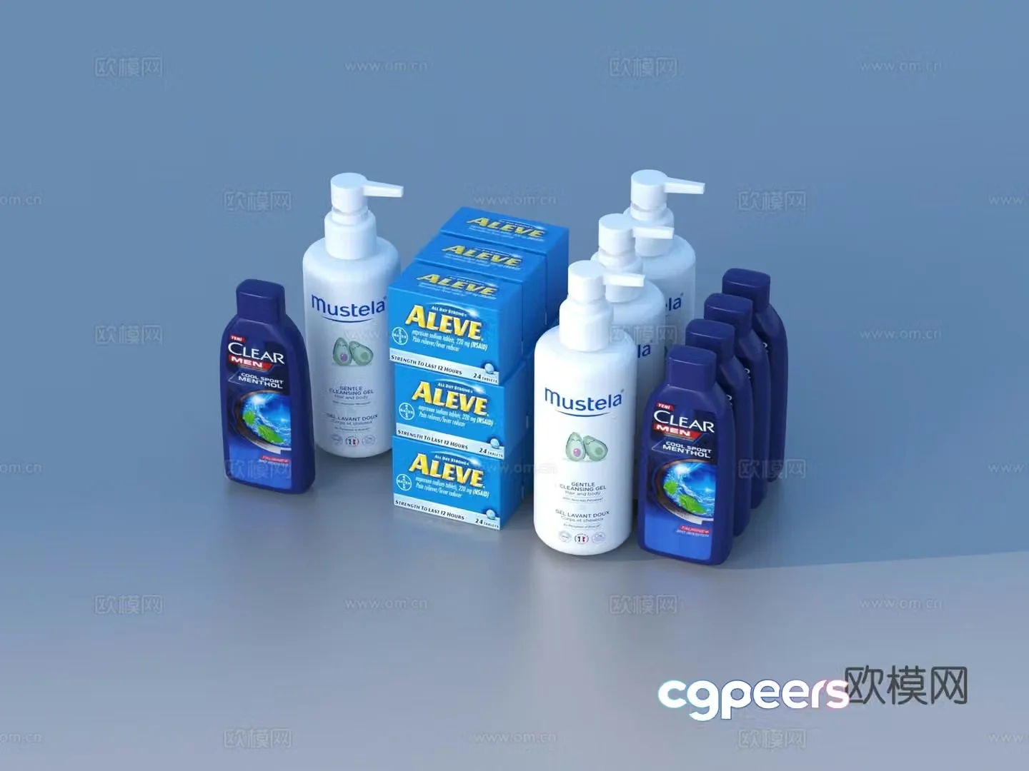 Cosmetics Shampoo Shower Wash Conditioner 3D Model