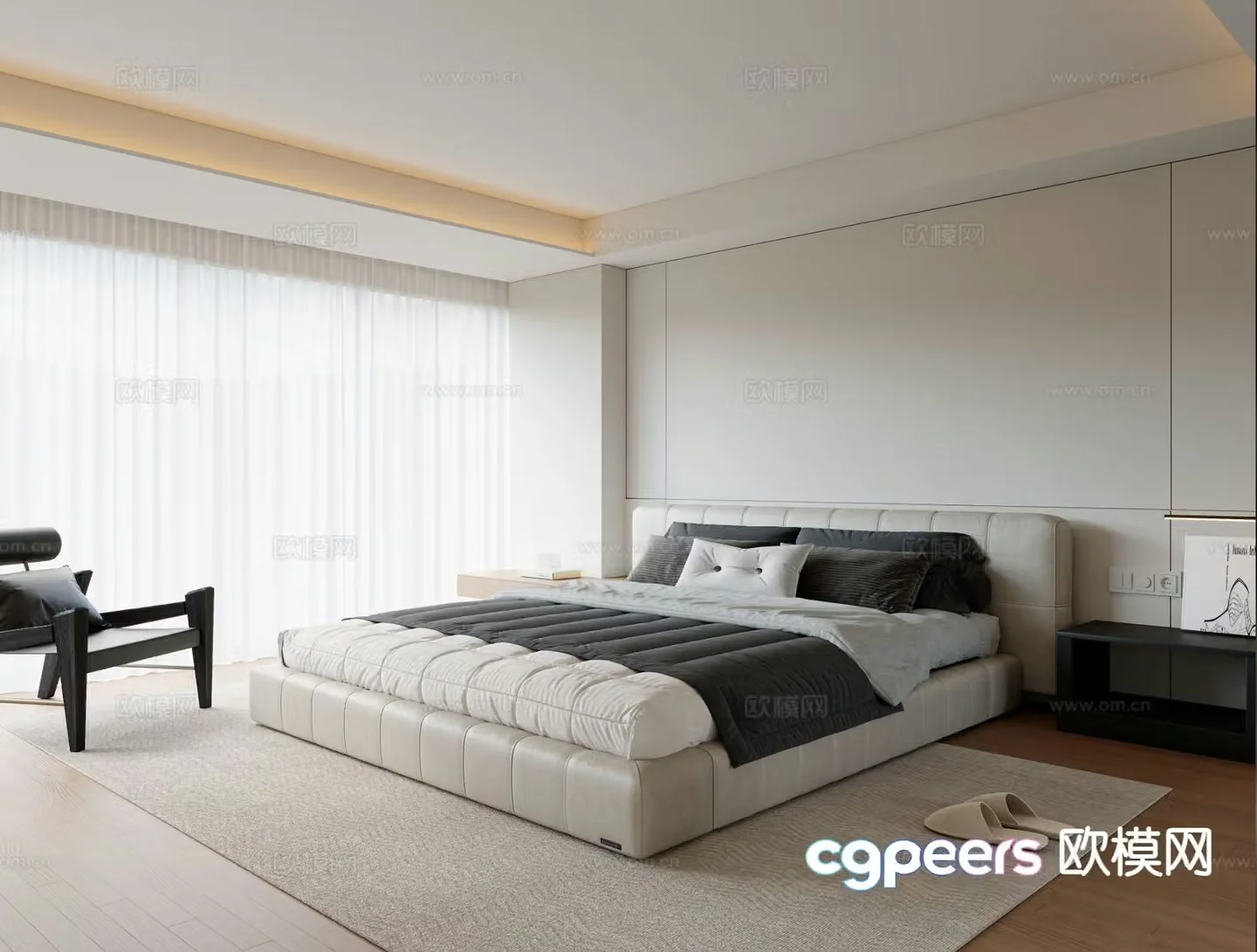 Modern bedroom master bedroom 3d model