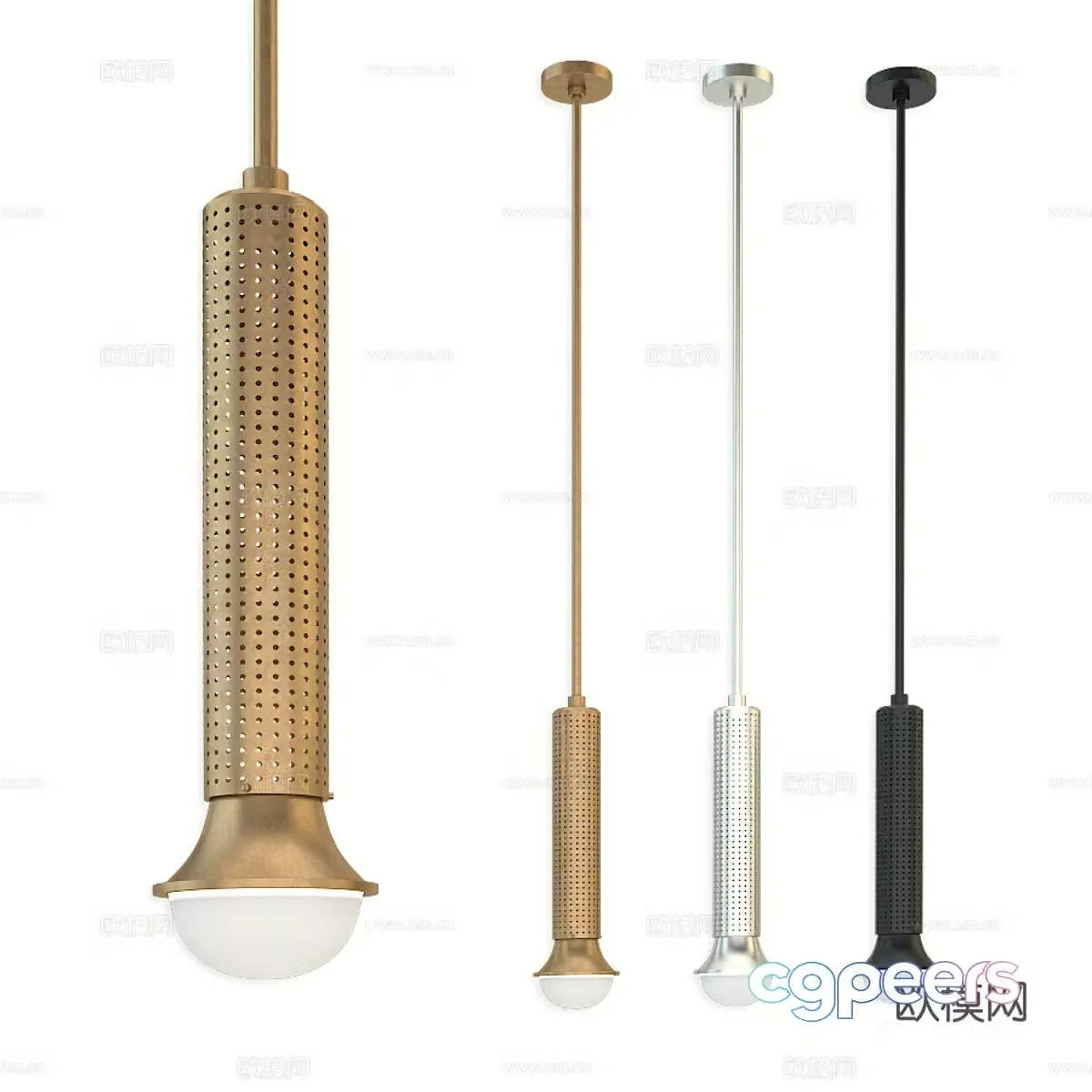 New Chinese Precision Petite Metal Chandelier 3D Model