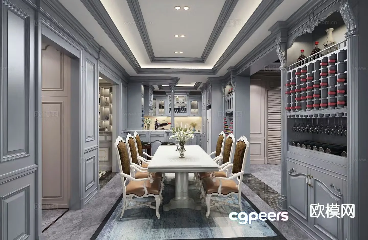 European restaurant 3d model
