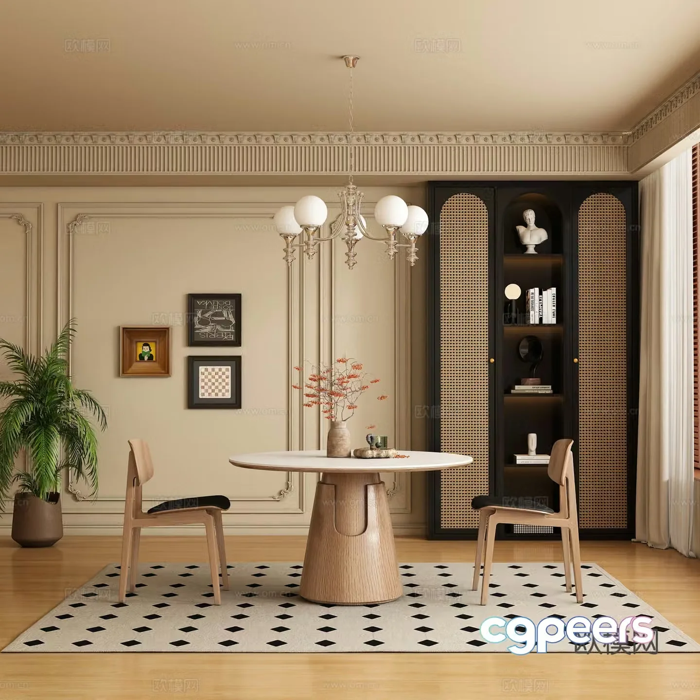 3D model of medieval restaurant