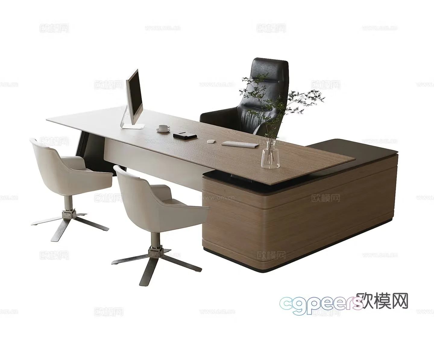 Modern boss office desk chair office chair table desk chair 3d model