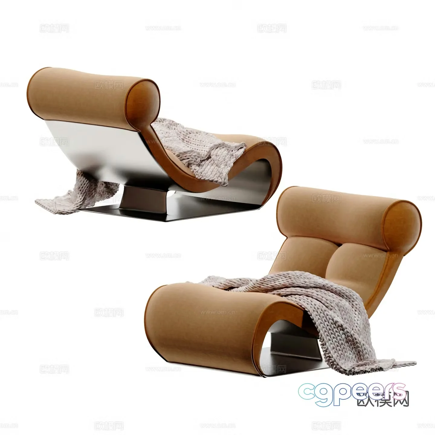 Modern light luxury lounge chair 3d model