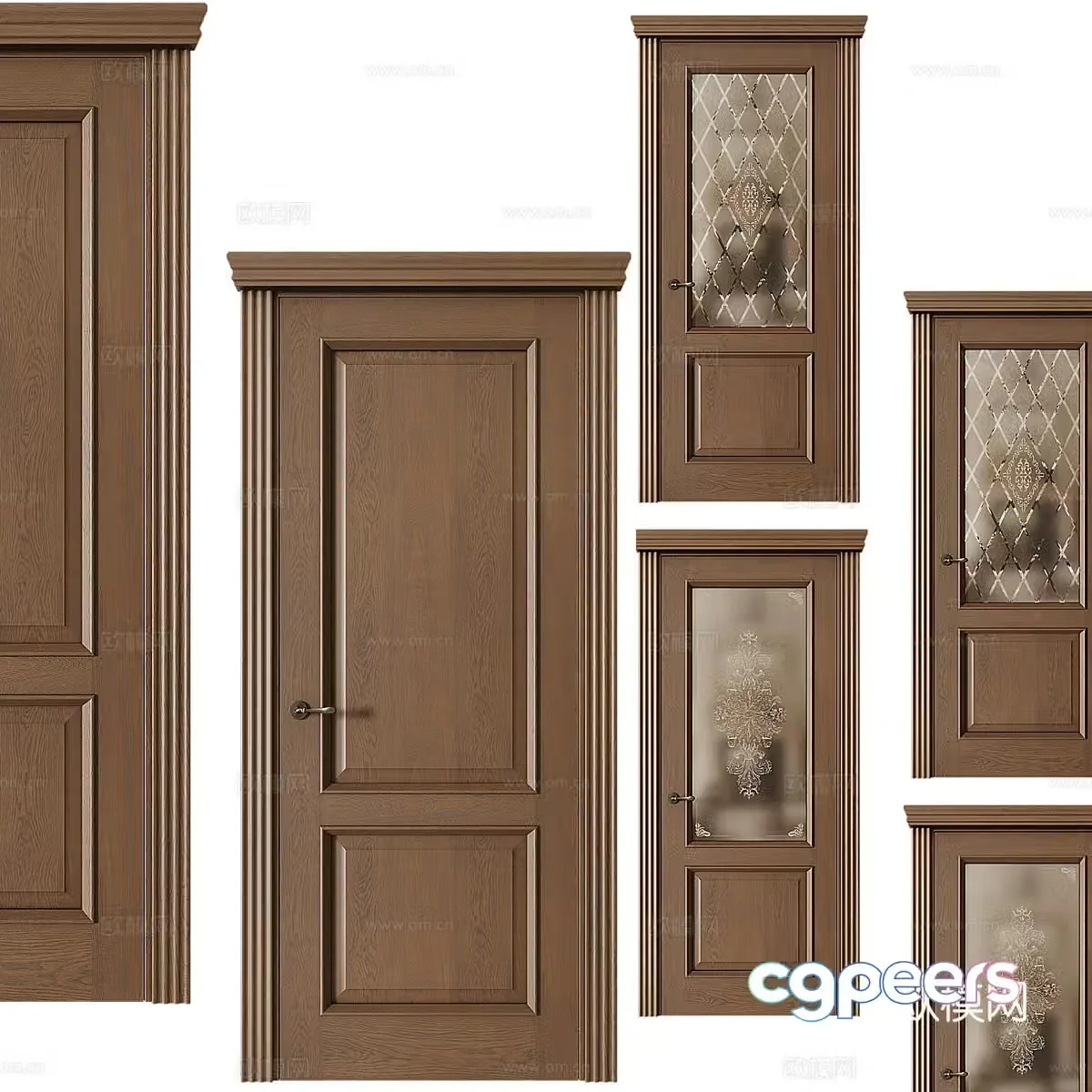 Nordic simple room door door simple door bedroom door 3d model