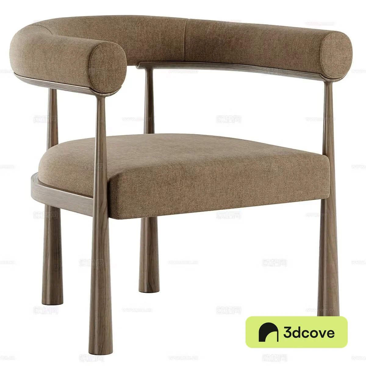 Wasabi style single chair Wasabi style dining chair Art single chair Fabric dining chair Fabric single chair Fabric single chair Fabric 3D model