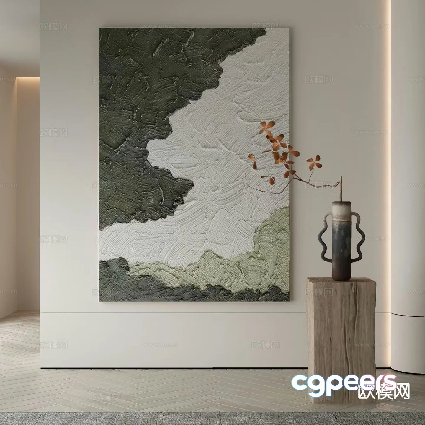 Wabi-sabi art painting texture painting decorative painting 3d model