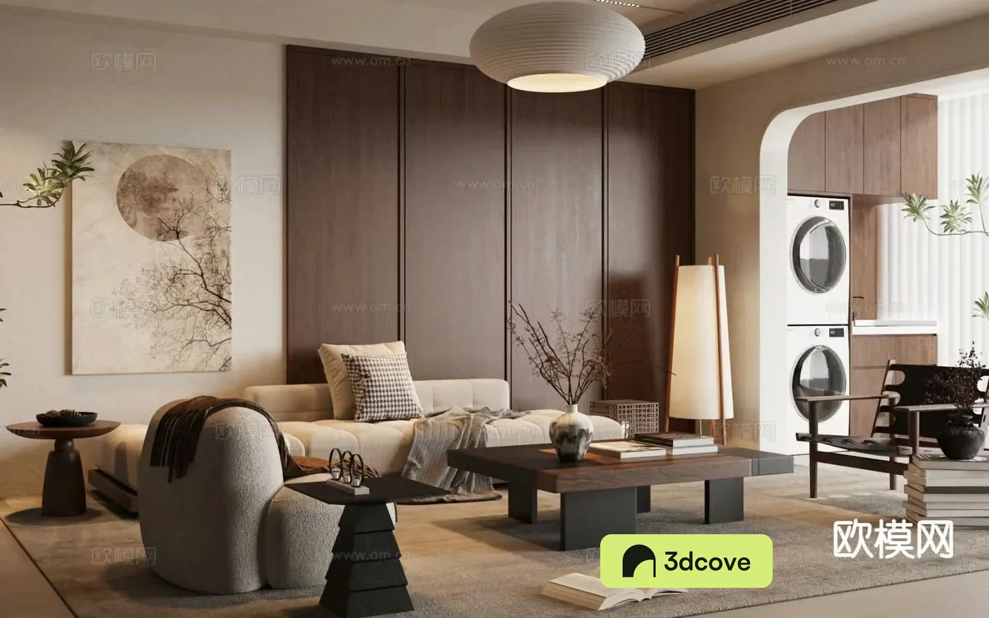 Middle-aged living room 3d model