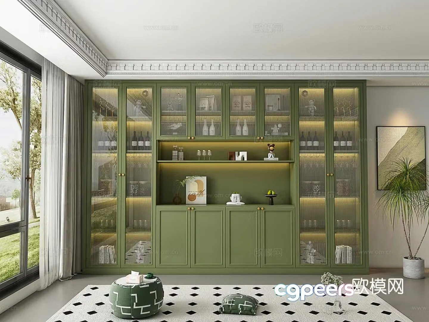 Modern French wine cabinet 3d model