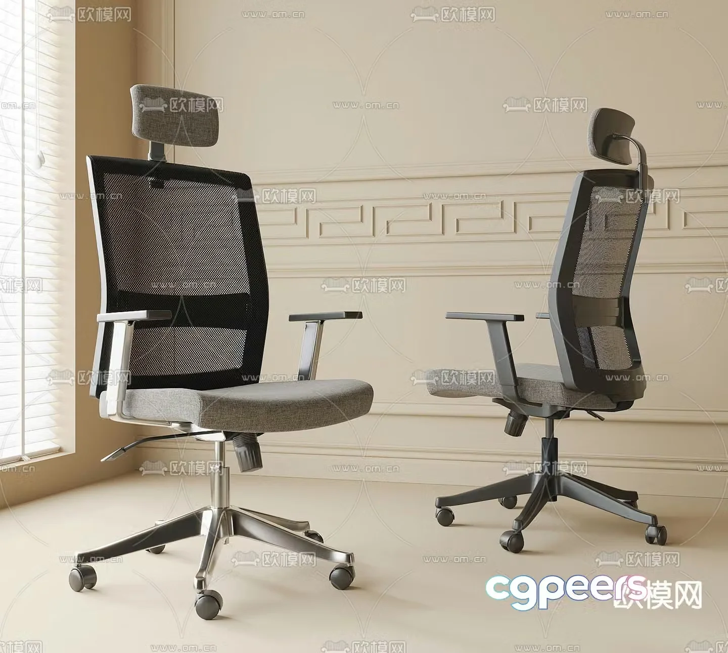 Modern swivel office chair 3d model