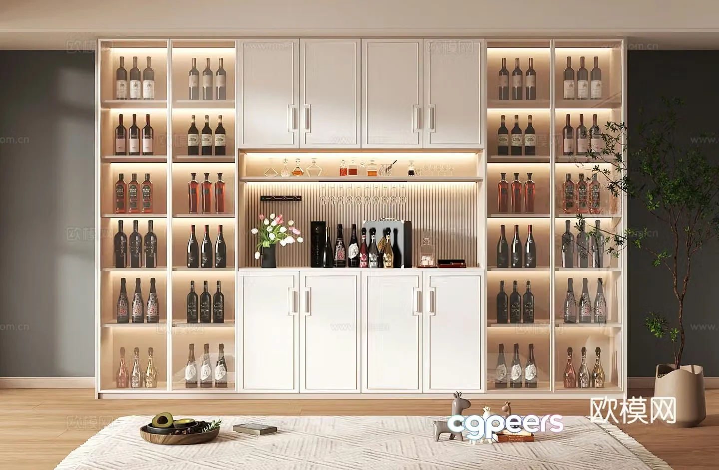 Wine cabinet design Wine cabinet red wine cabinet bar wine cabinet partition wine cabinet 3D model