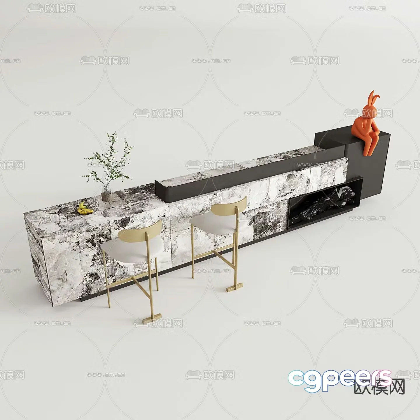 Bar water bar service desk 3D model