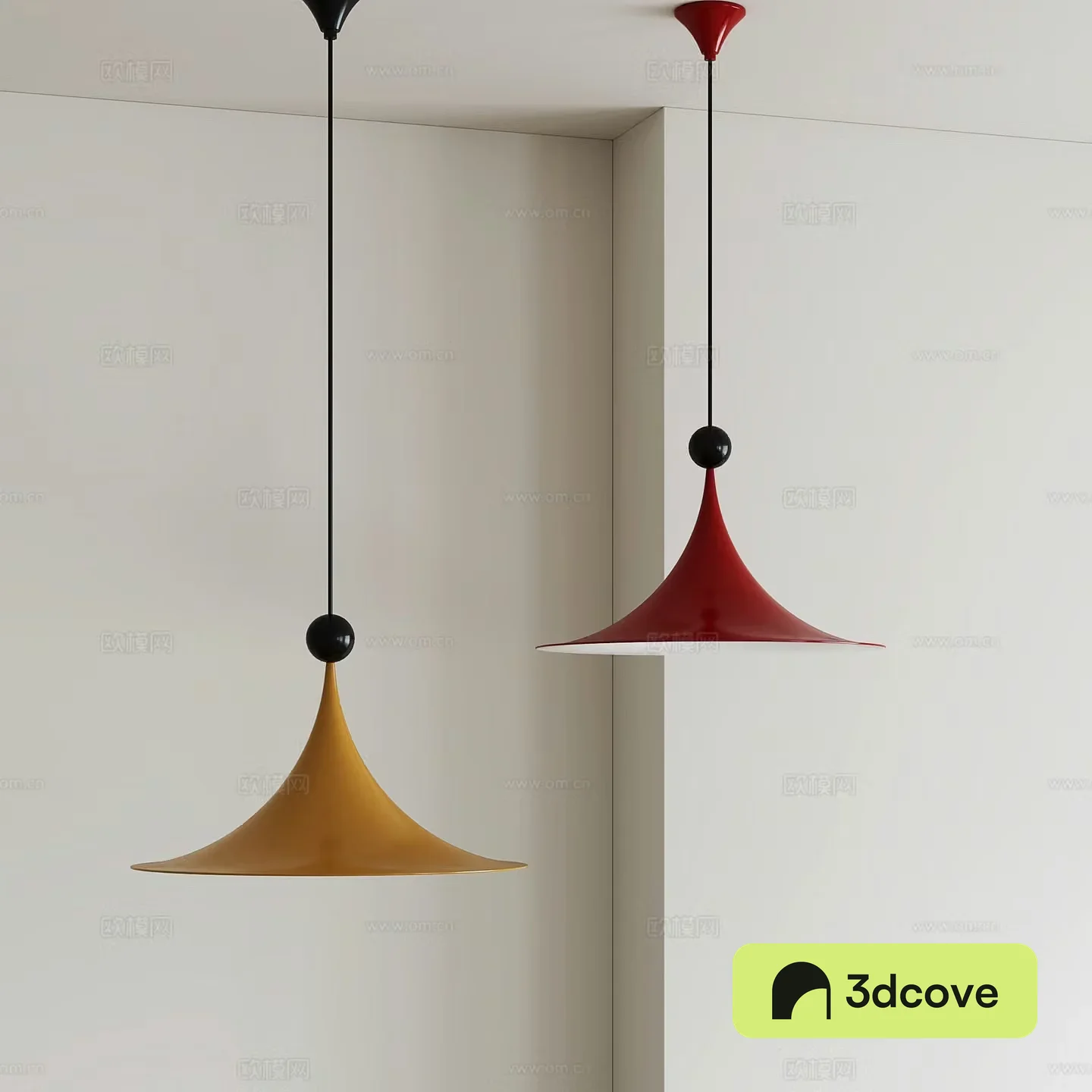 Modern minimalist restaurant chandeliers 3d model