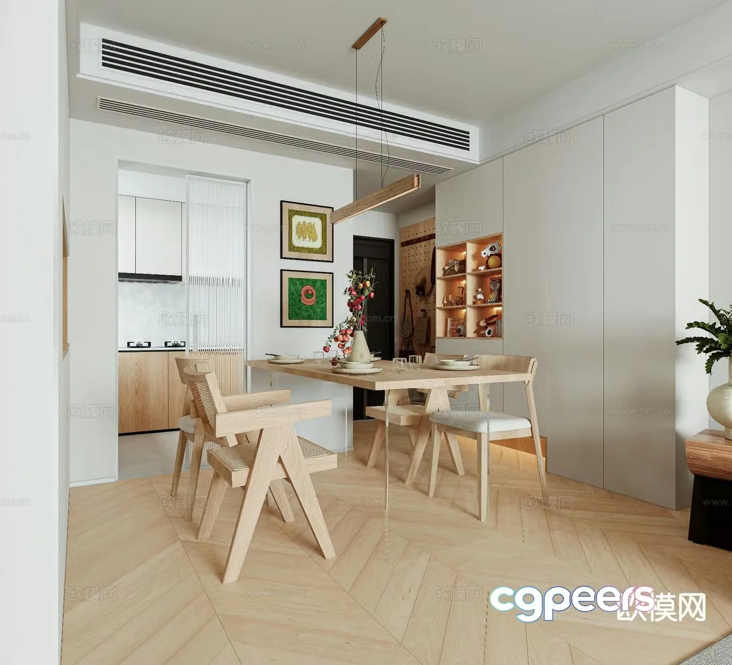Log style restaurant 3d model