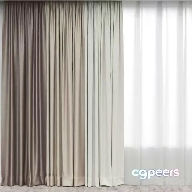 3ds Max Free – 3 sections of curtains and tulle