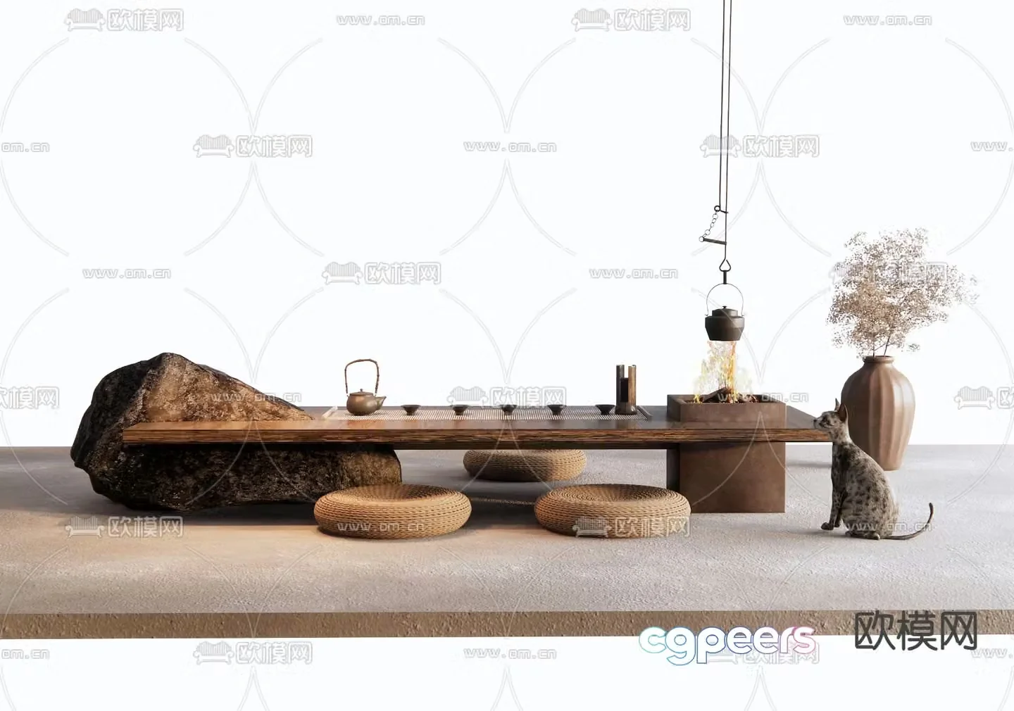 Tatami tea table tea table 3d model