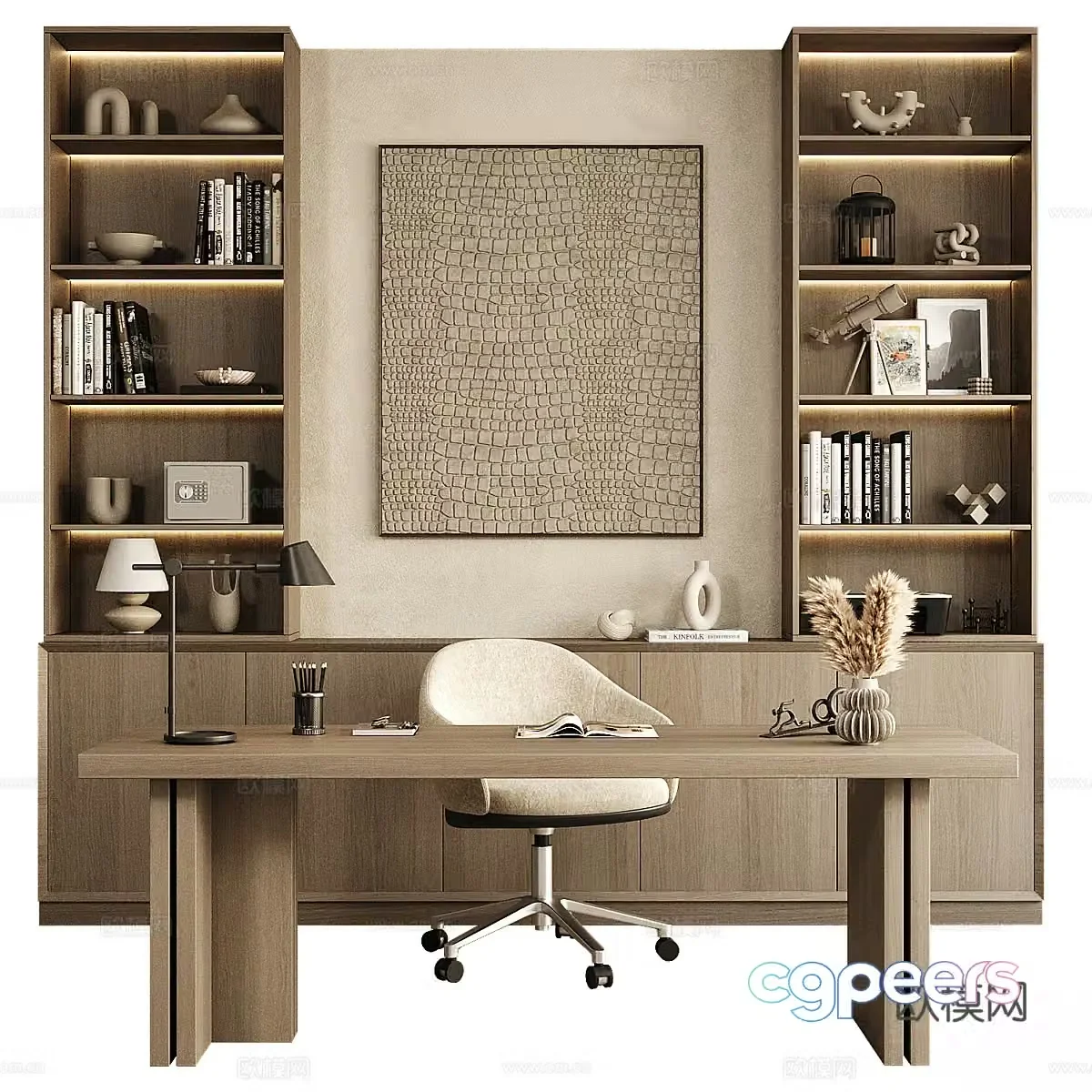 New Chinese bookcase 3D model