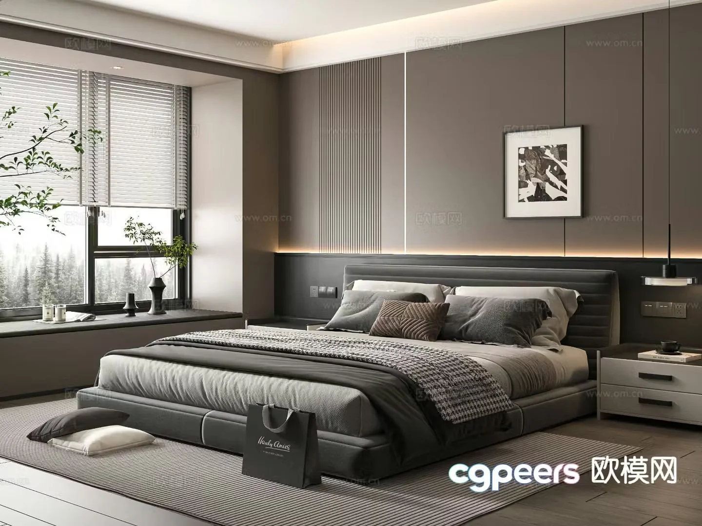 Modern bedroom master bedroom 3d model