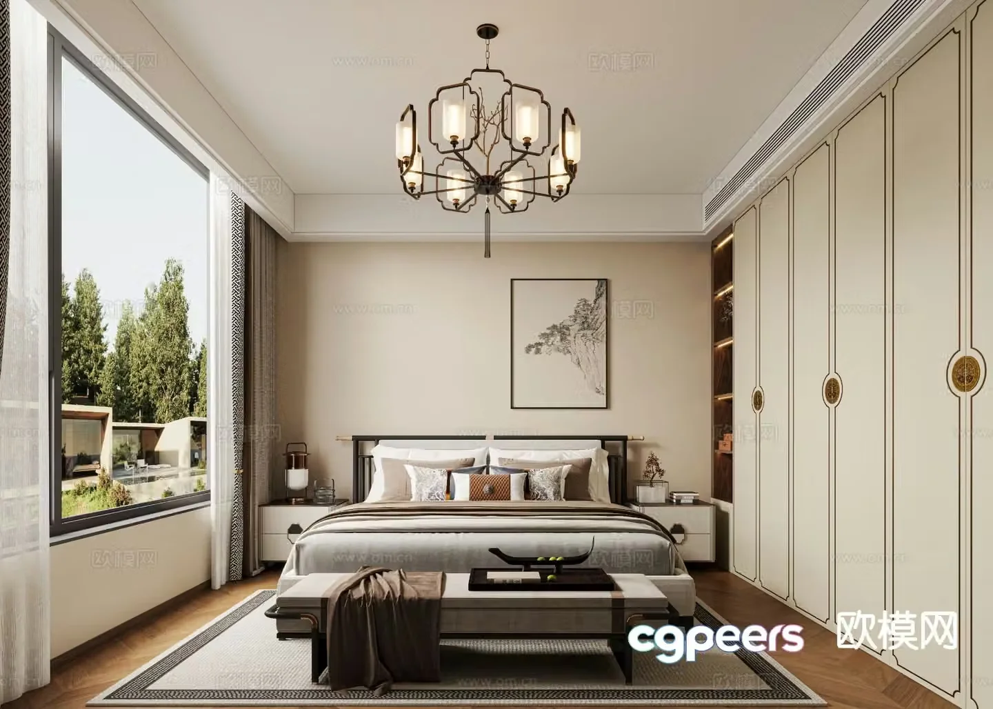 Song Dynasty Aesthetic Bedroom Master Bedroom 3D Model