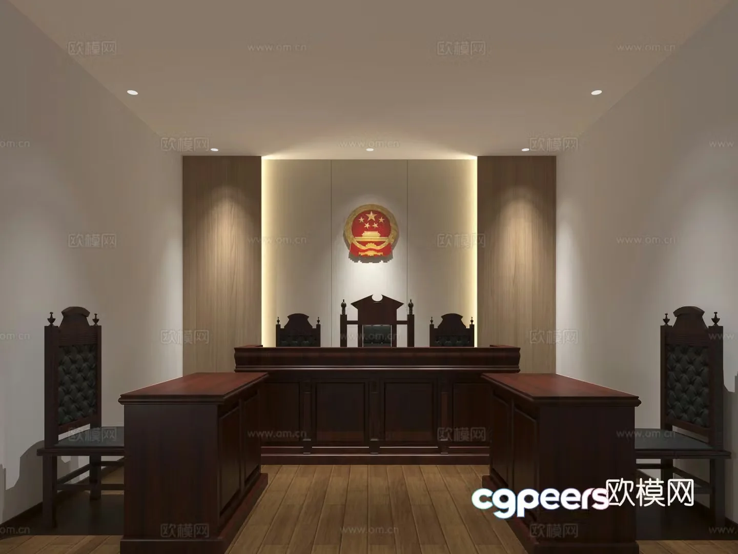 Modern court style script kill 3D model