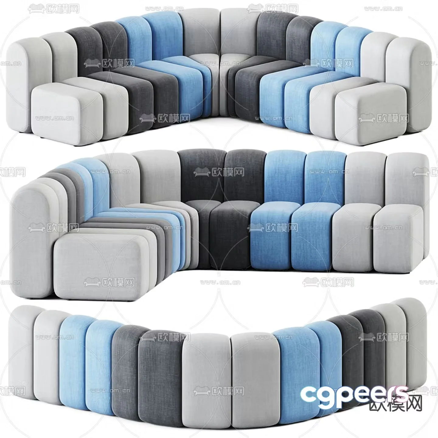 Bla Station office sofa lobby sofa public sofa 3d model