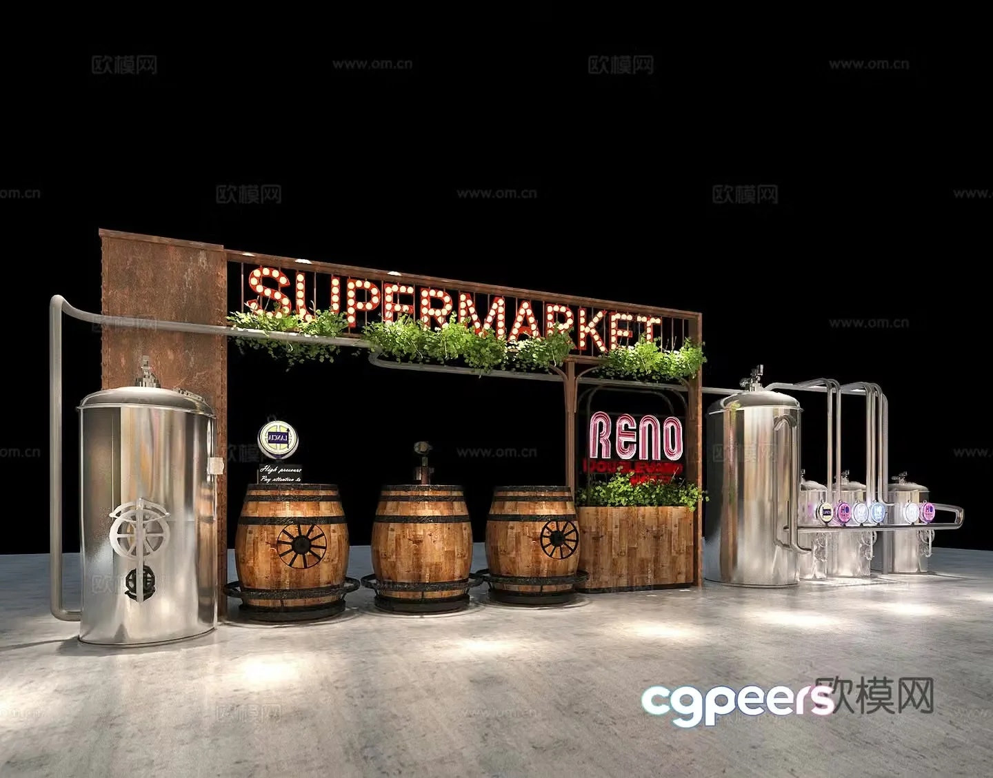 Wooden wine barrel wine utensil wine utensil 3d model