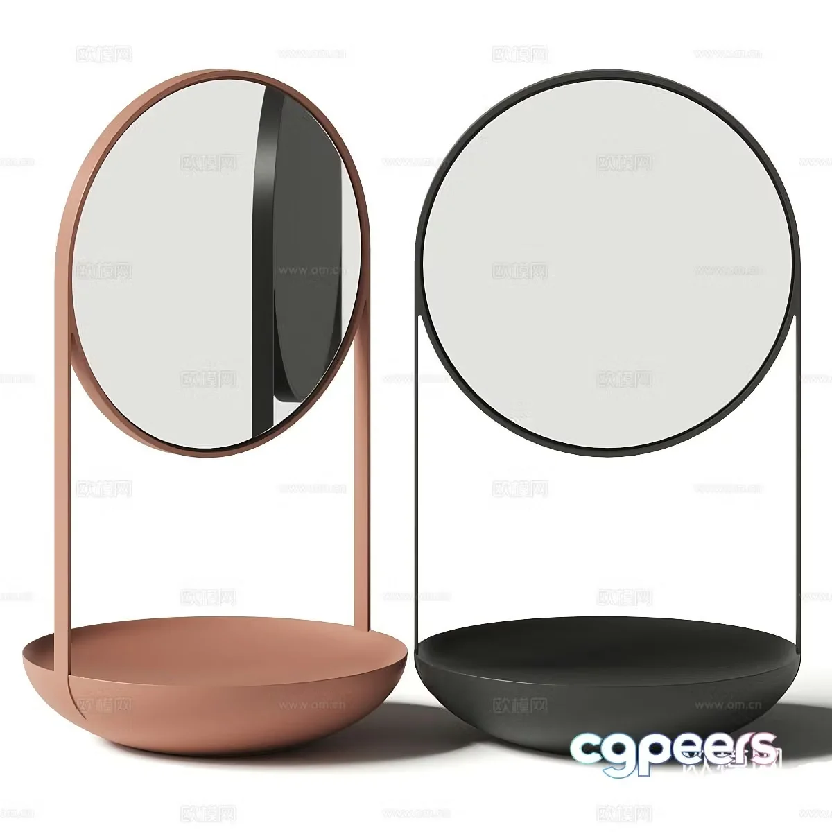 Modern Italian minimalist makeup mirror 3D model