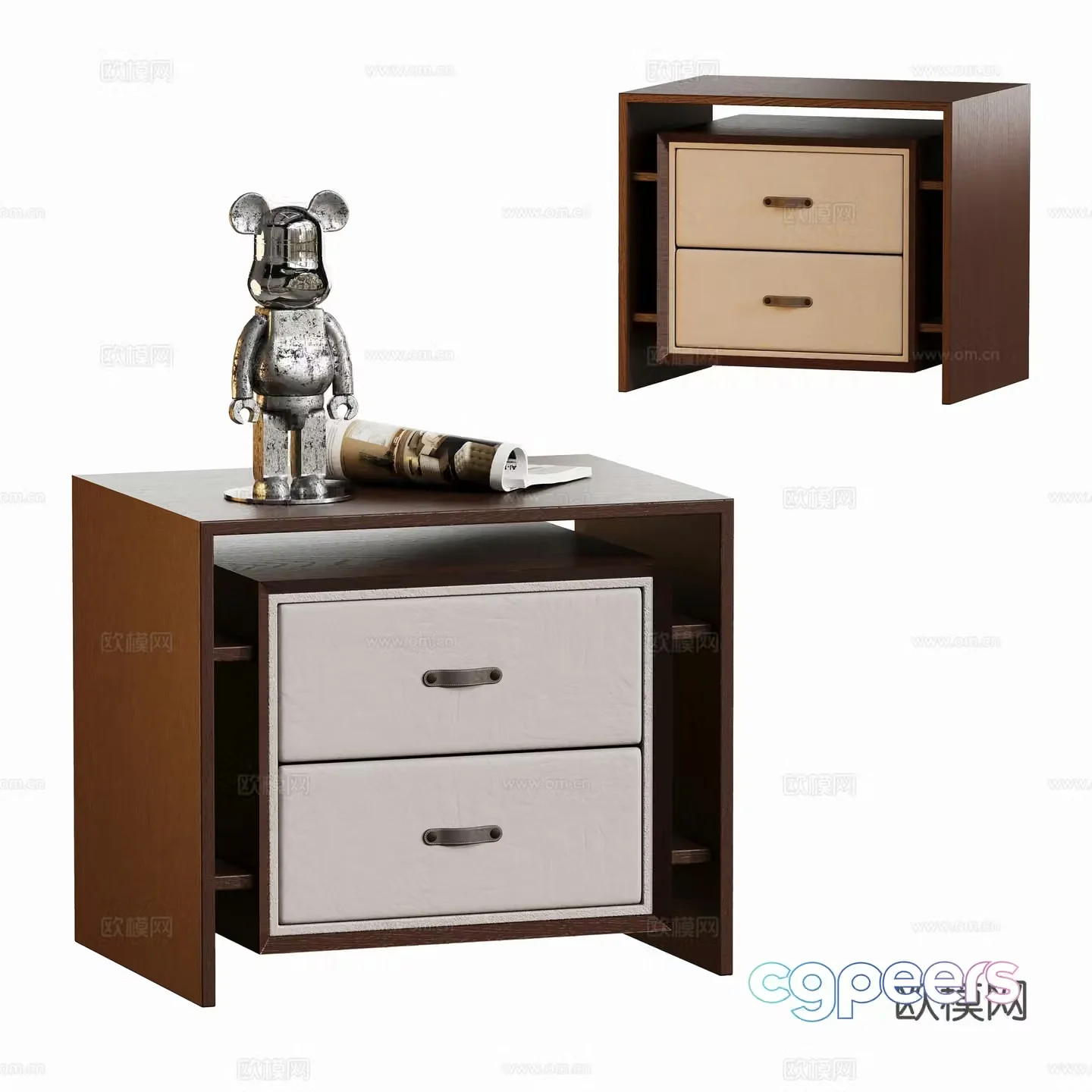 Modern medieval bedside table 3d model