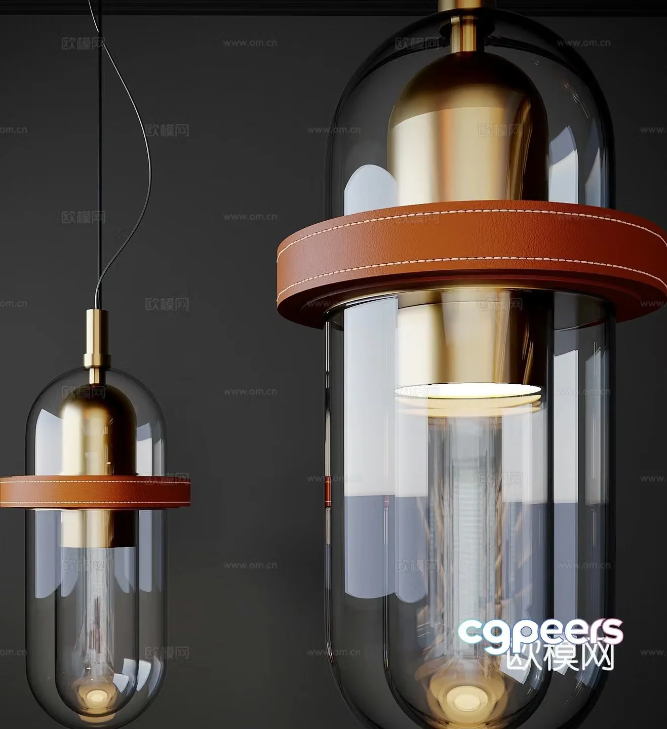 Glass chandelier restaurant chandelier 3d model