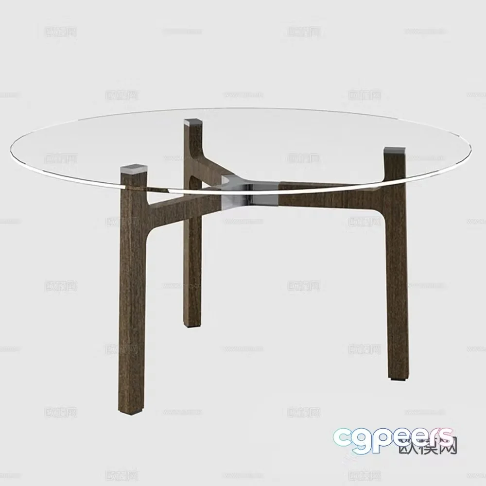 Coffee table round table corner table glass coffee table 3D model